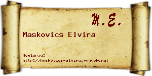 Maskovics Elvira névjegykártya